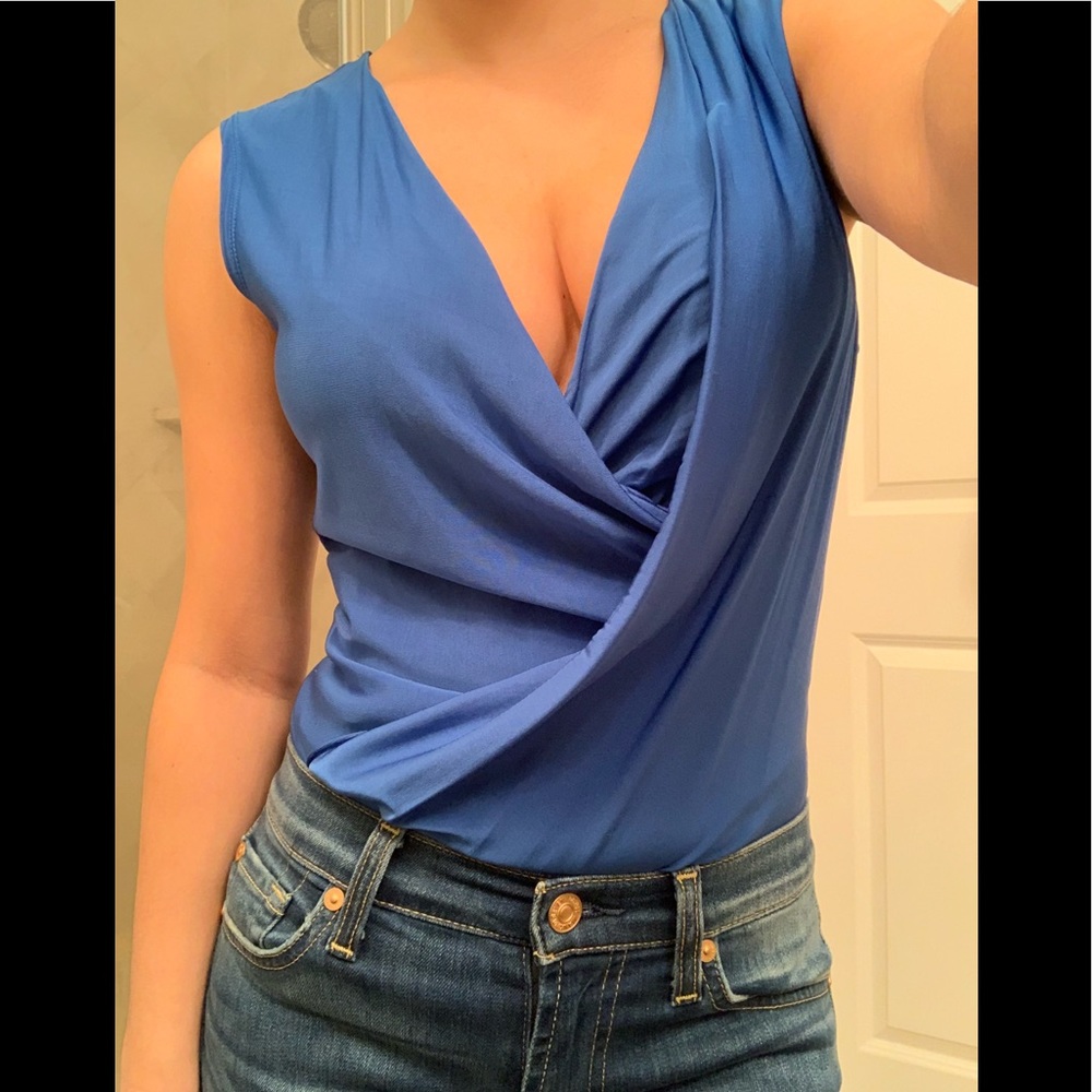 Bebe Drapey blue top